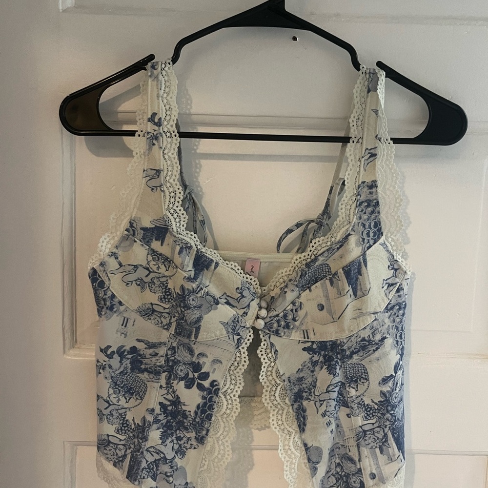 Urban Outfitters Blue and White Camisole
